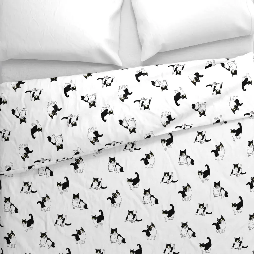 The Naughty Cat Duvet Cover - Black alternate view