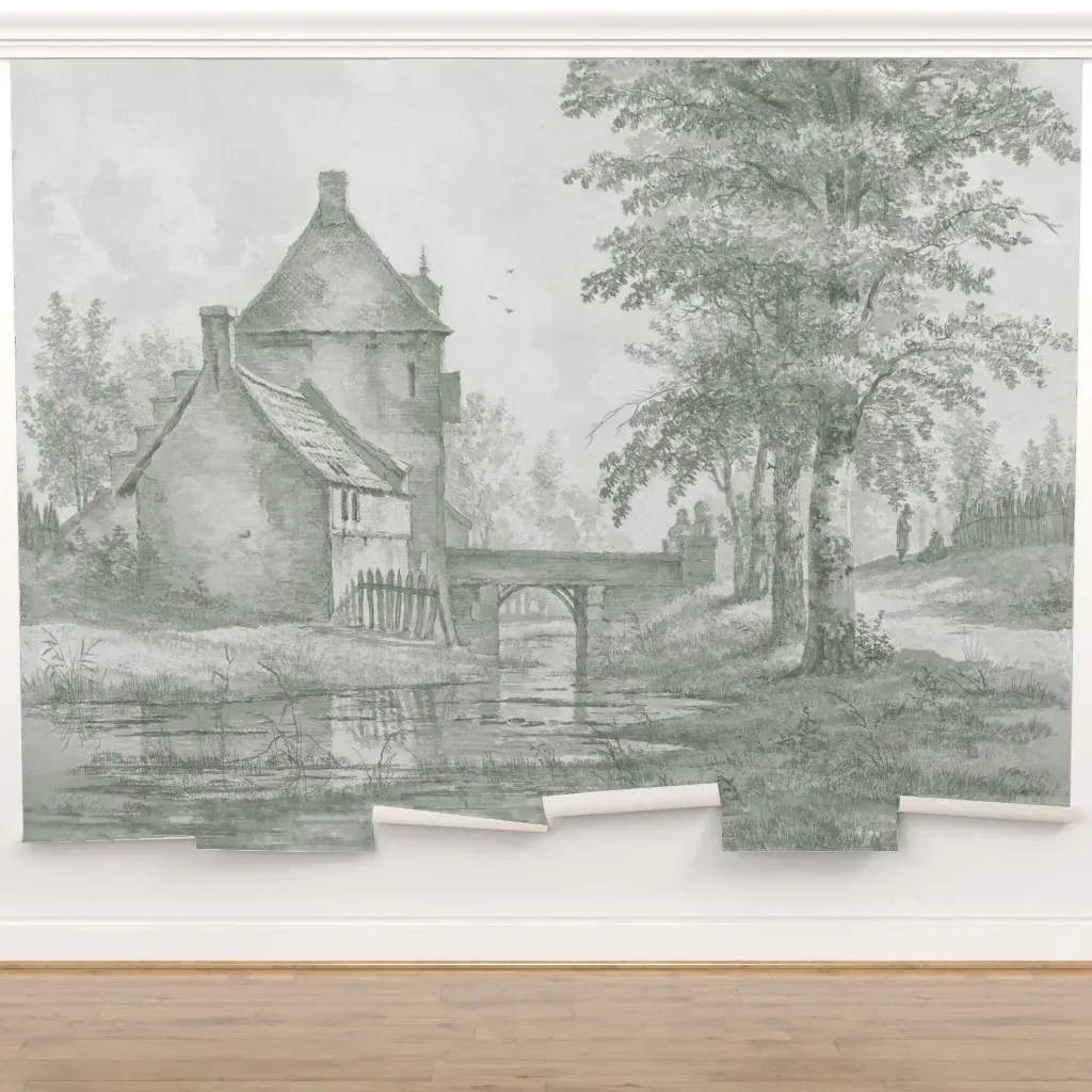 The Old Gate House Peel and Stick Wall Mural - Evergreen product