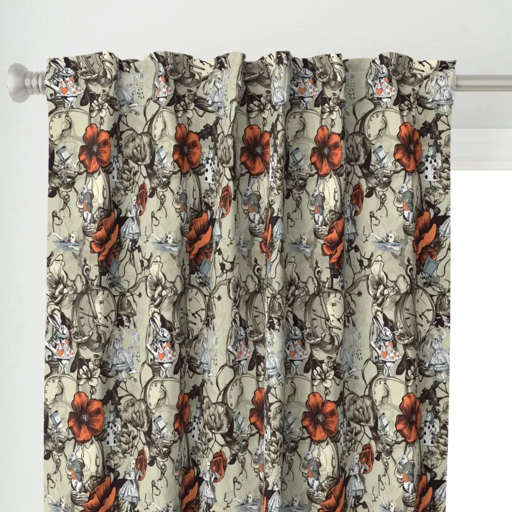The Persistence Of Alice Curtain Panel - Beige alternate view