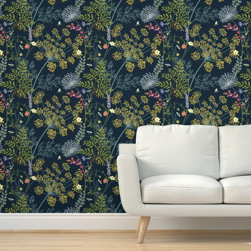 The Scent Of Wild Grasses Jumbo Peel and Stick Wallpaper - Blue product