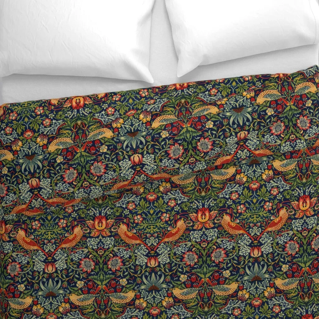 The Strawberry Thief William Duvet Cover - Red-Orange alternate view