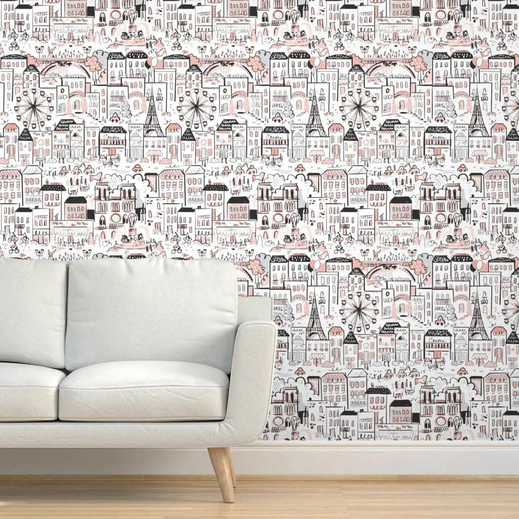 The Streets Of Paris Peel and Stick Wallpaper - Pink product
