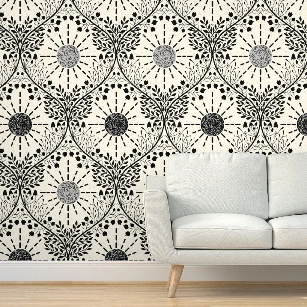 The Sun And Its Life Providing Energy Peel and Stick Wallpaper - Black product