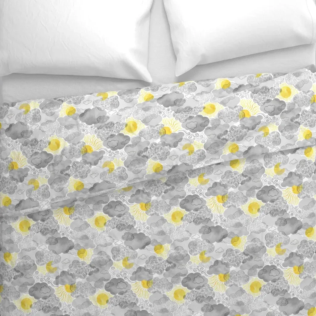 The Sun Shines Above Duvet Cover - Gray alternate view