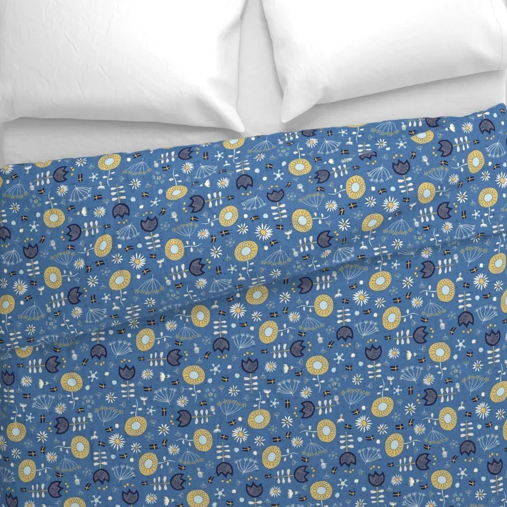 The Swedish Flower Oracle Duvet Cover - Yellow alternate view