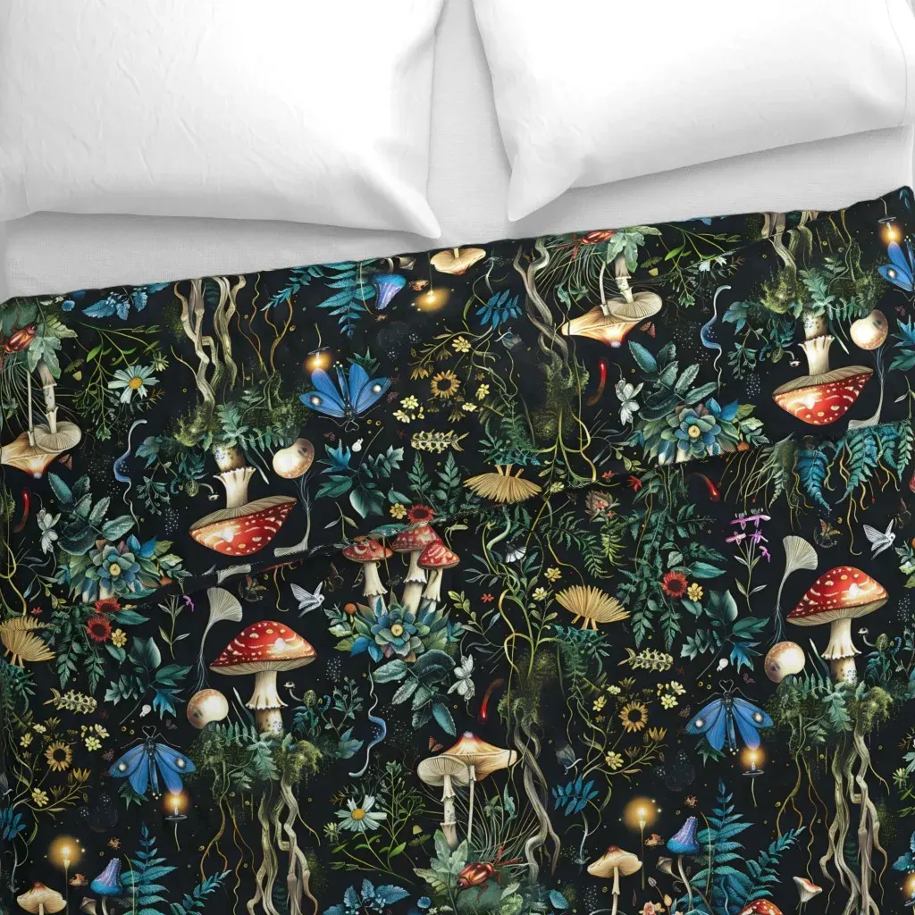 The Tangle Below Duvet Cover - Green alternate view