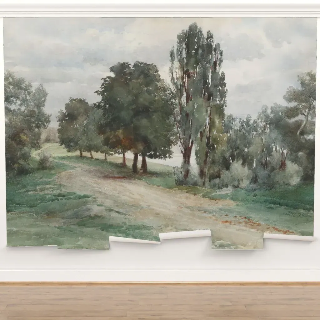 The Tranquil Path Peel and Stick Wall Mural - Juniper & Amber product