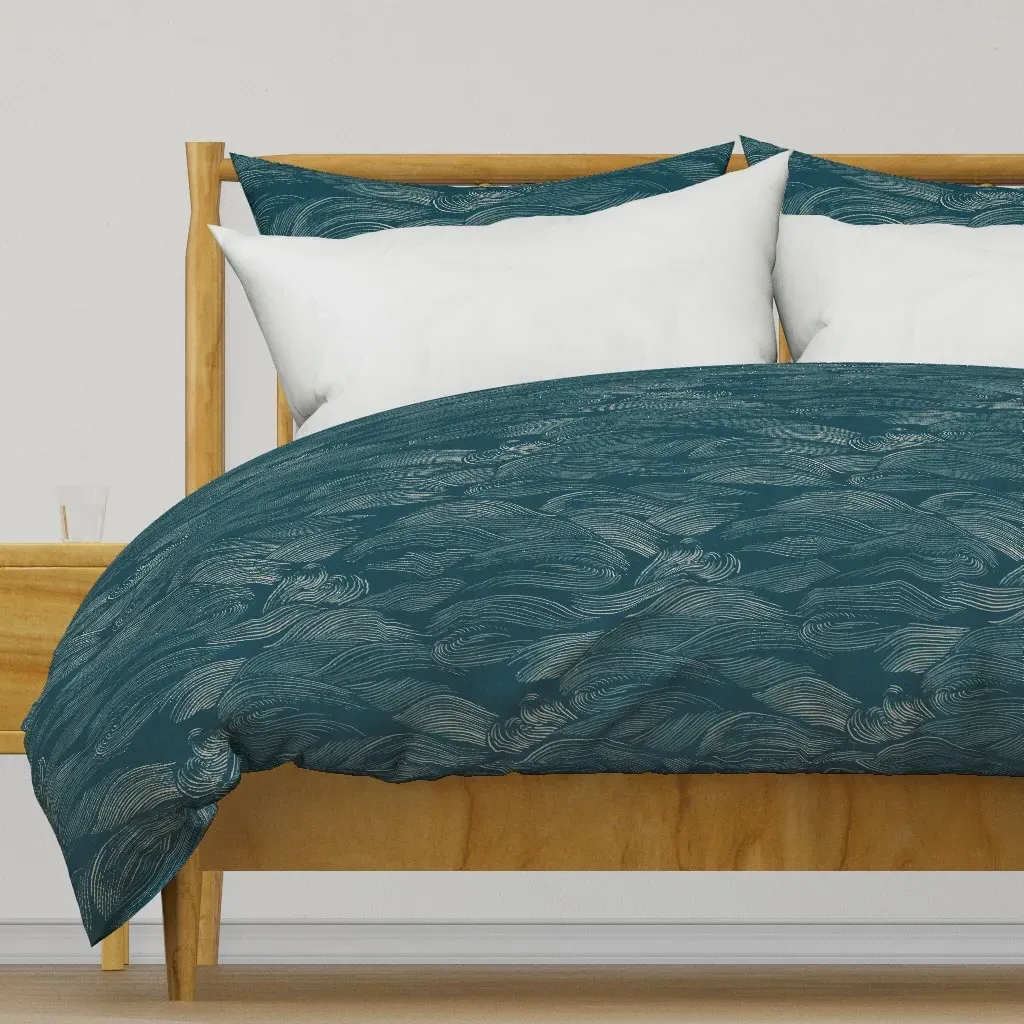 The Water Blue Silver Duvet Cover - Teal product
