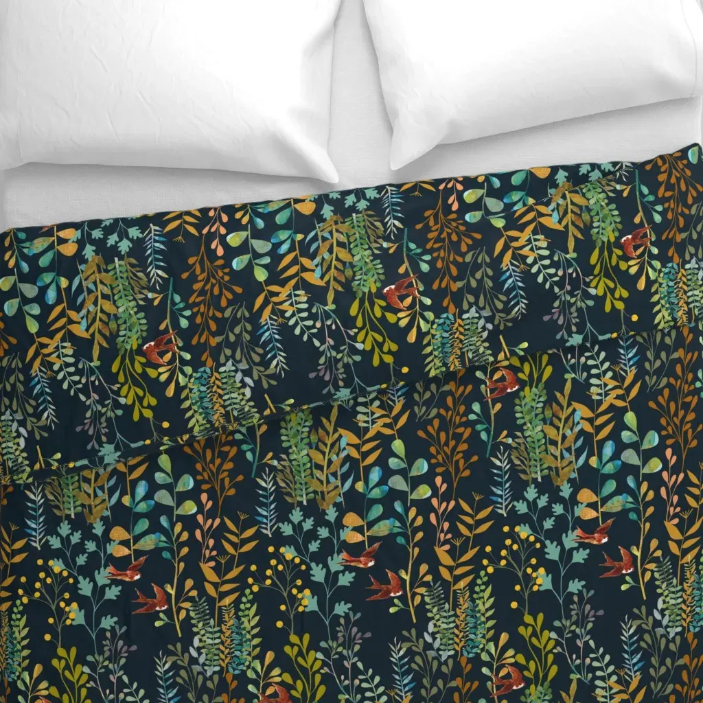 The Wild Garden Night Duvet Cover - Mustard Yellow alternate view