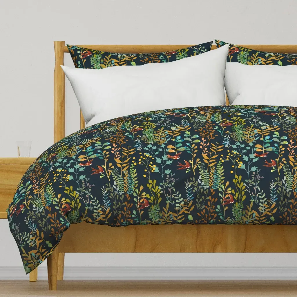 The Wild Garden Night Duvet Cover - Mustard Yellow product