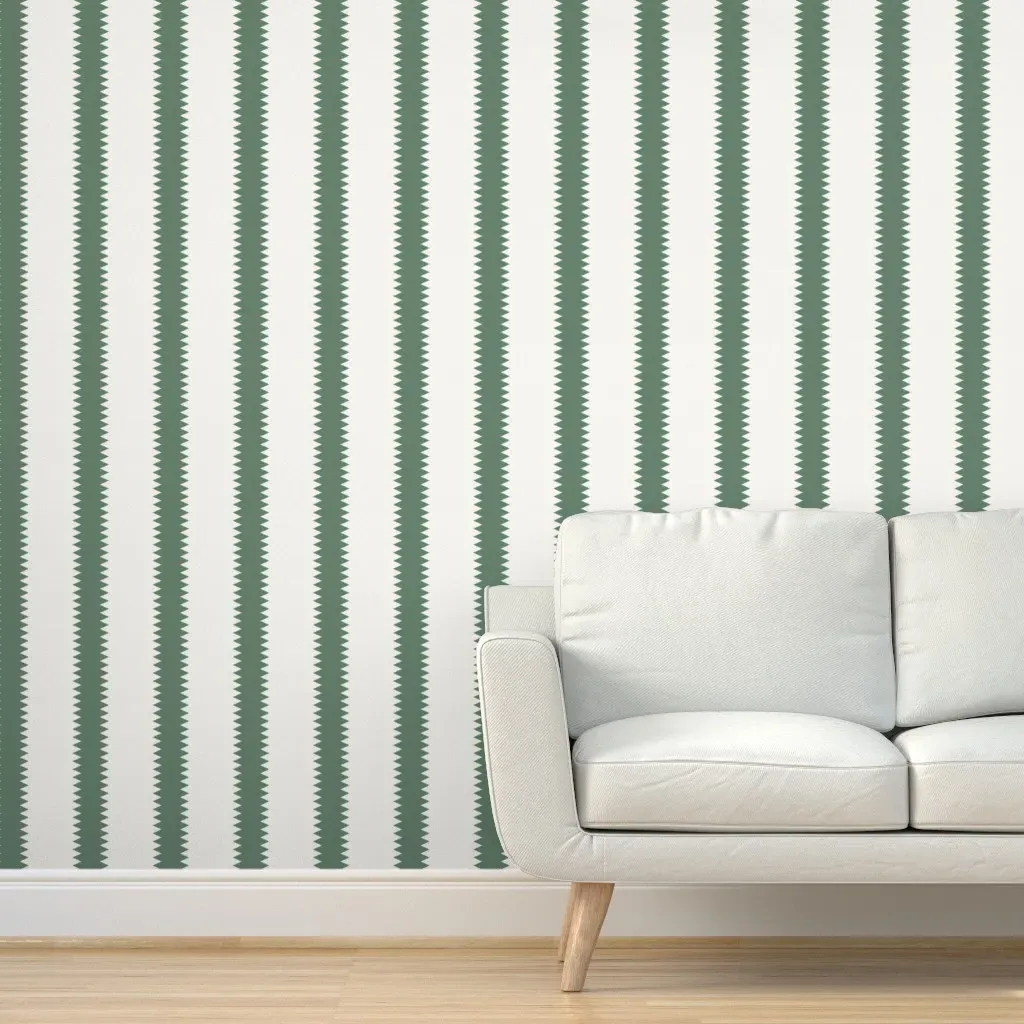 Theodore Webster Peel and Stick Wallpaper - Green, Cream product