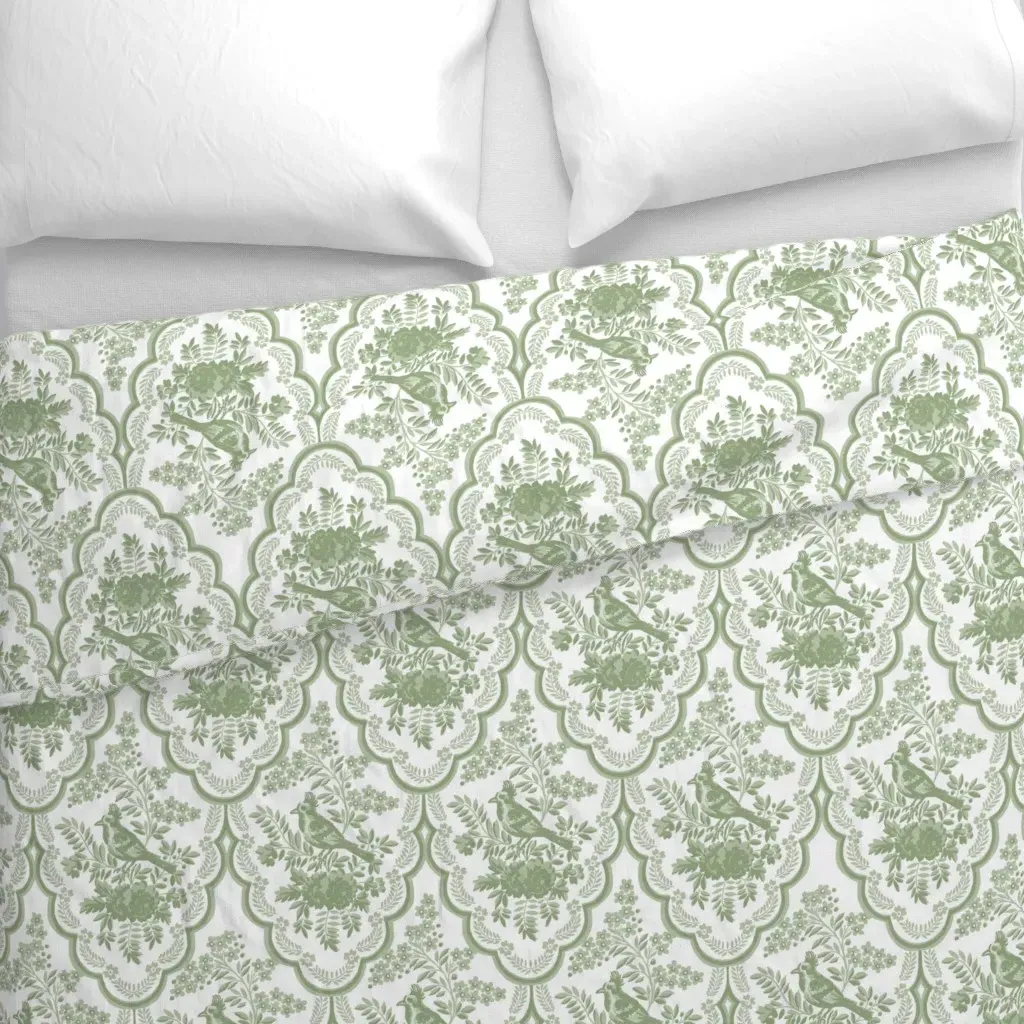 Theresa Basil Duvet Cover - Sage Green alternate view