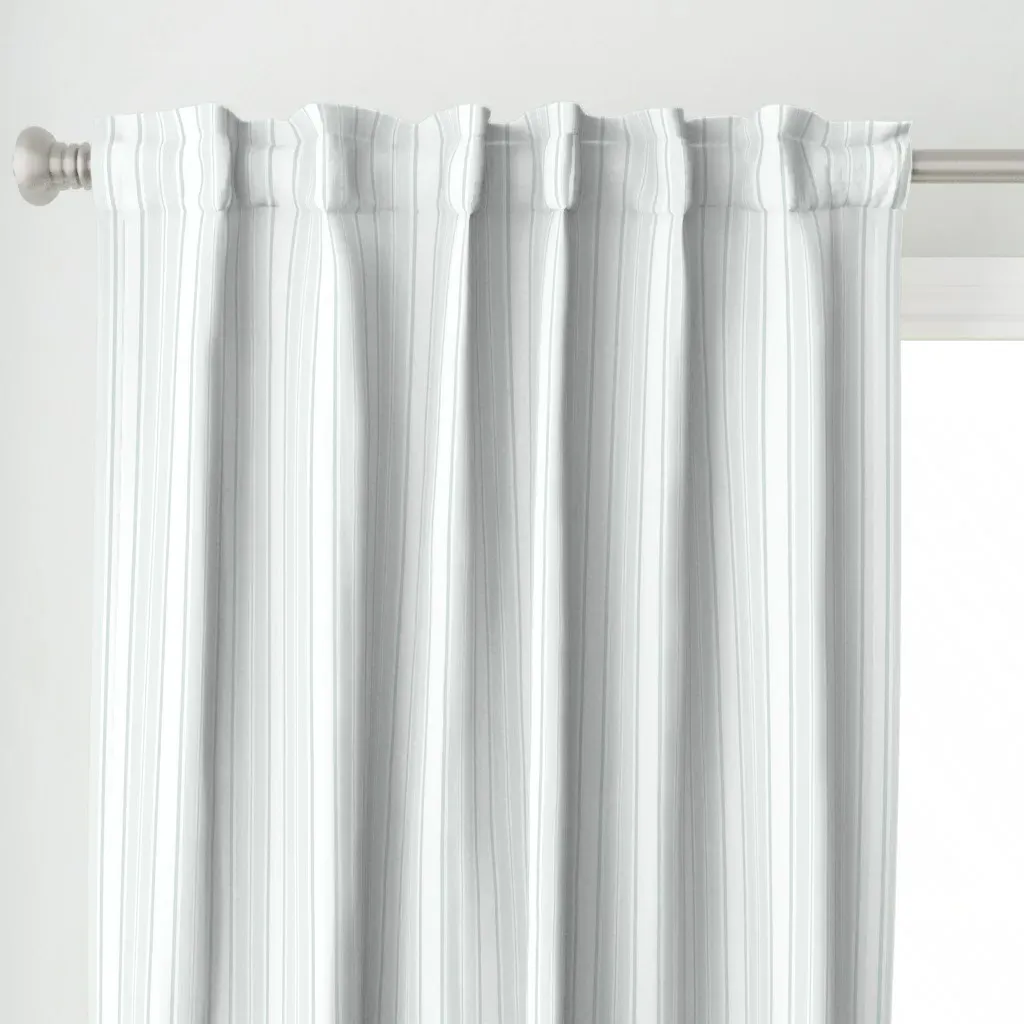 Thin Ticking Stripes Curtain Panel - White alternate view