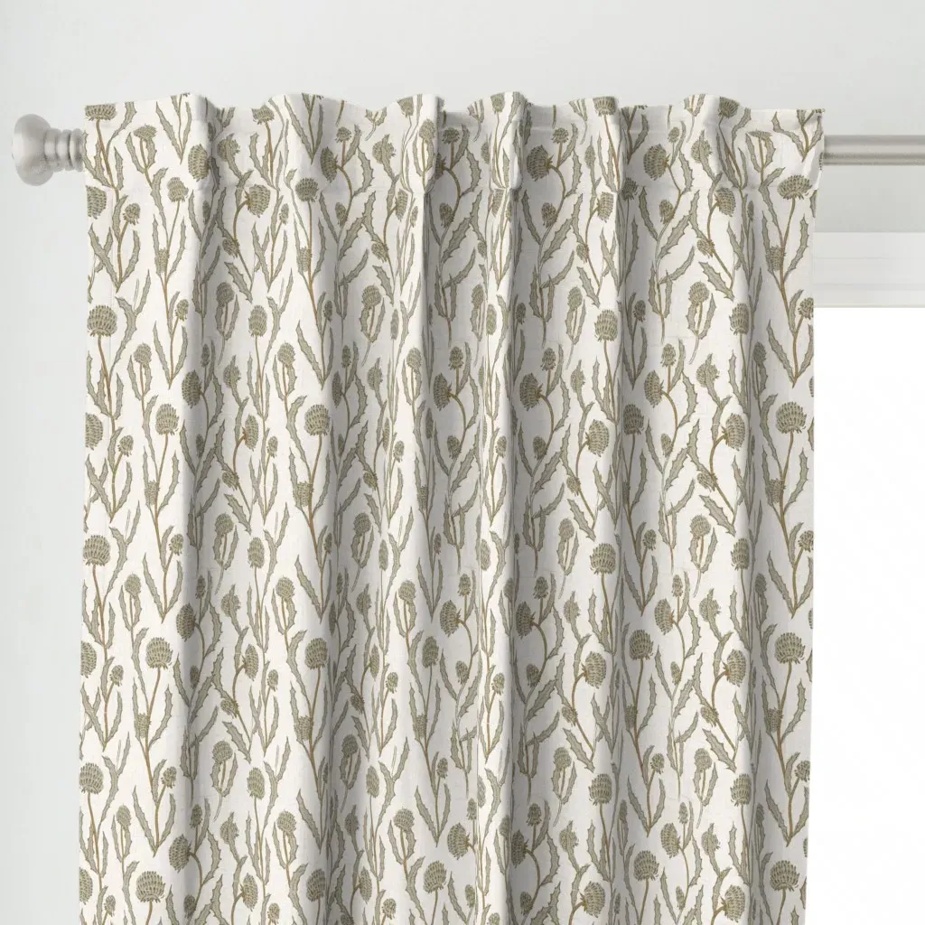 Thistle Curtain Panel - Sage Green alternate view