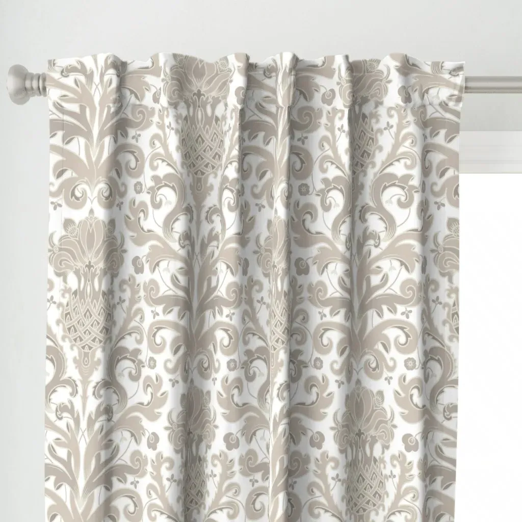 Thistle Pastel Curtain Panel - Beige alternate view