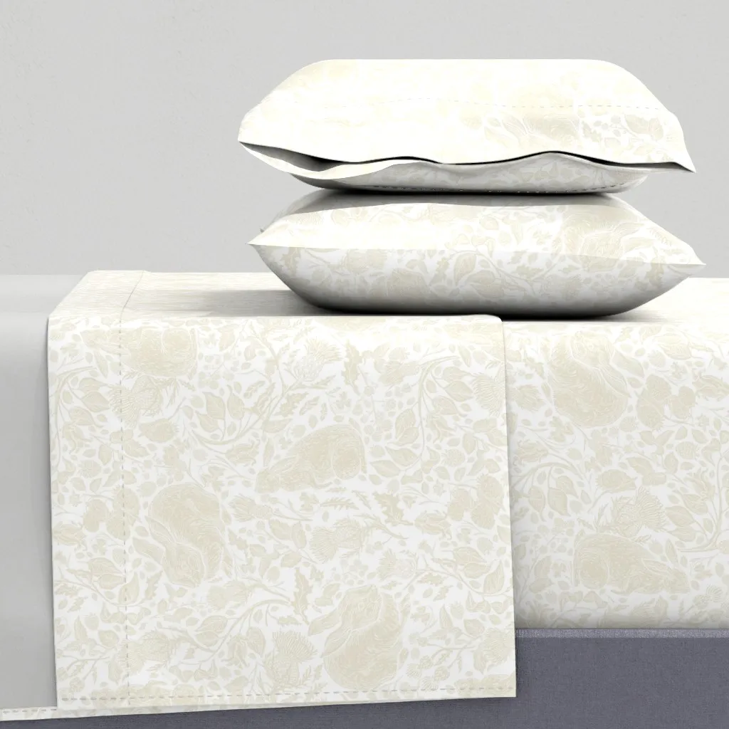 Thistle Patch With Rabbits King Size Sheet Set - Cream product