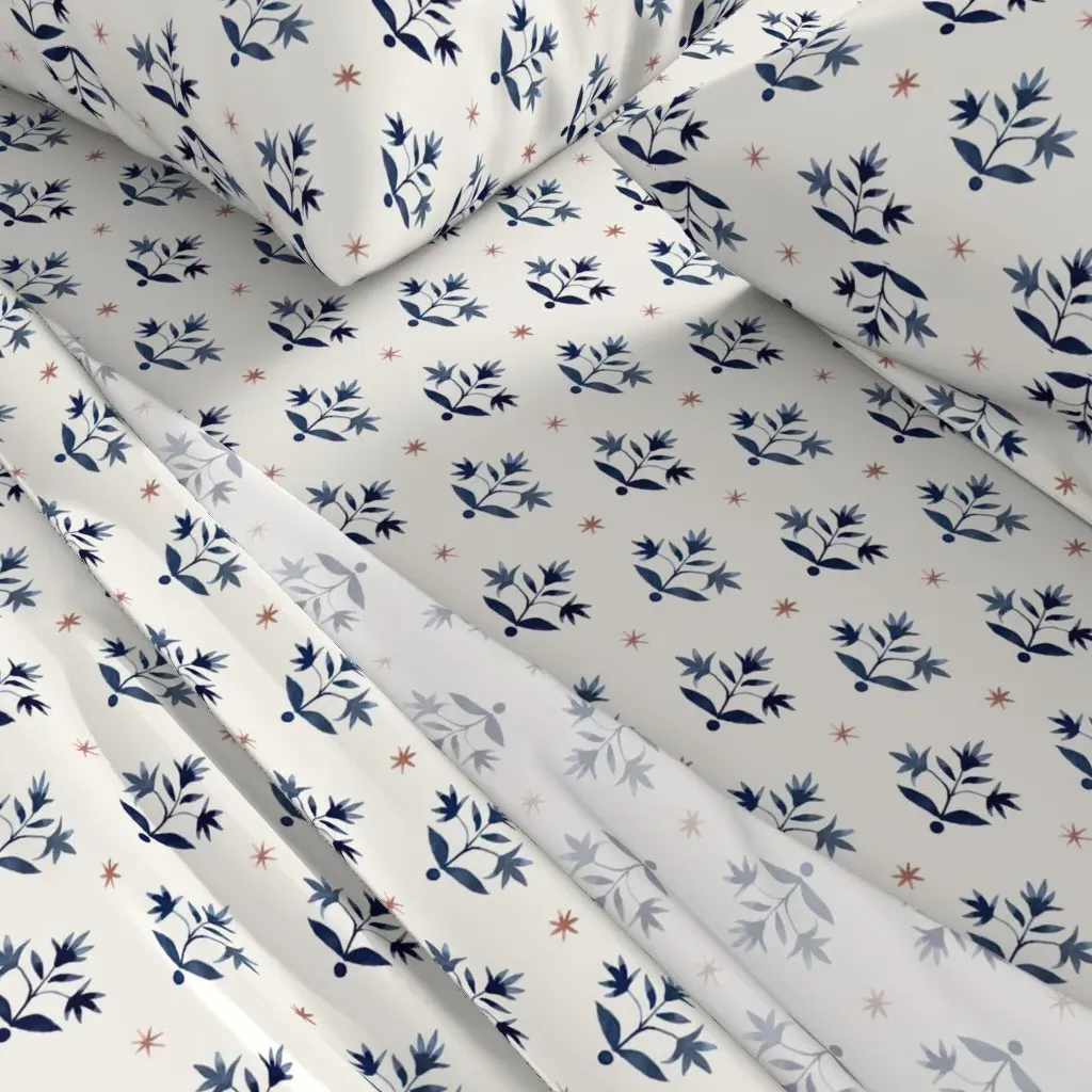 Thistle Stars Twin Sheet Set - Indigo alternate view