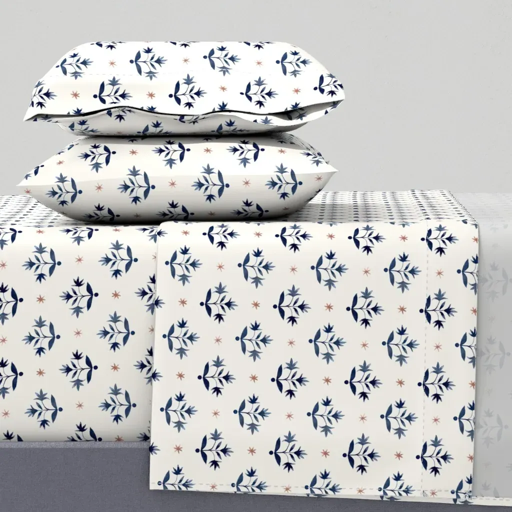 Thistle Stars Twin Sheet Set - Indigo product