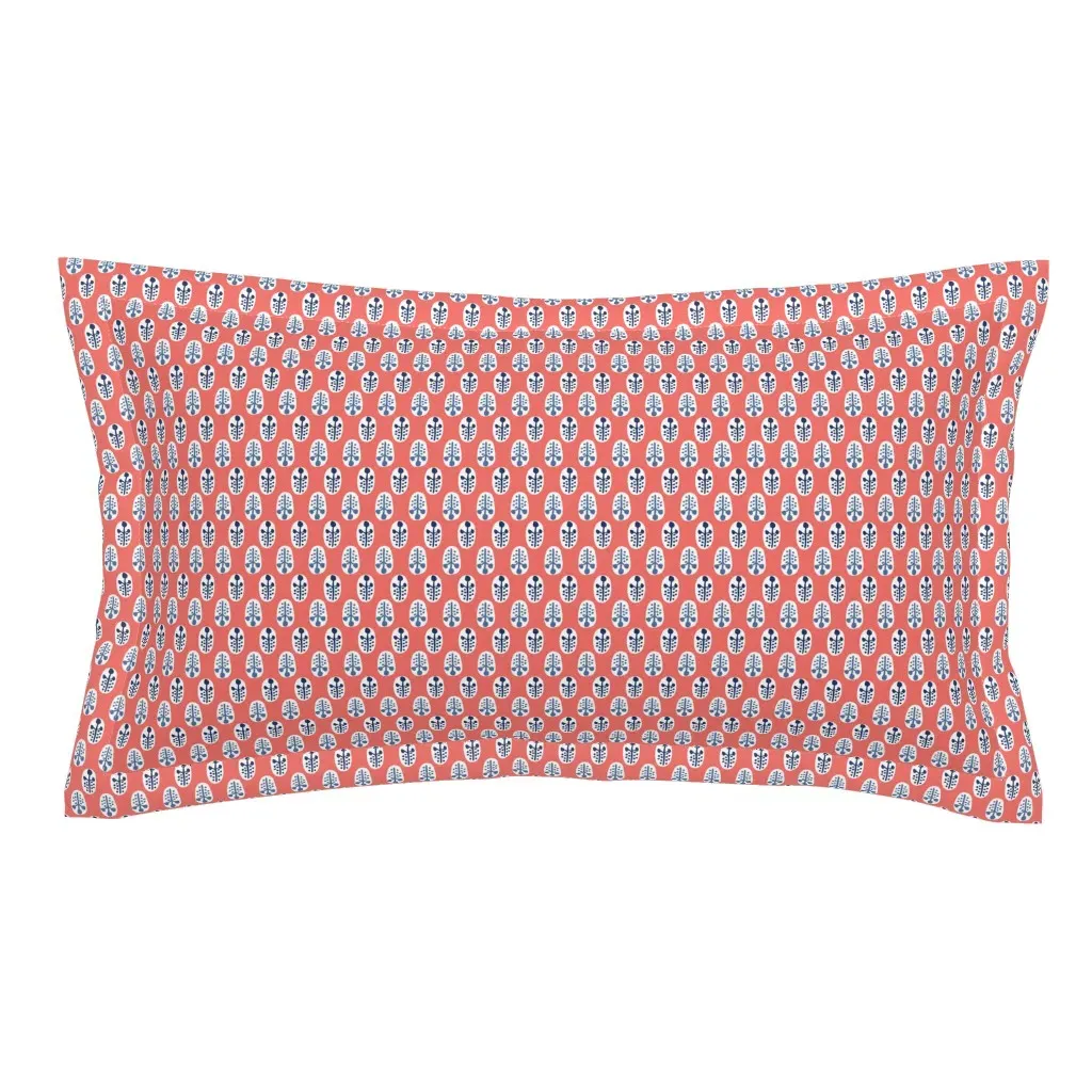 Thomas Coral And Blues King Pillow Sham - Coral product