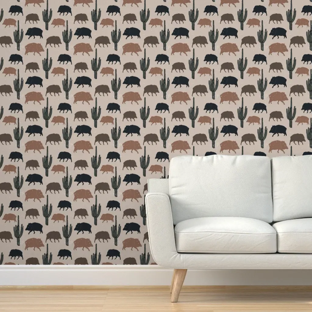 Thorny Trails & Tails High Noon Peel and Stick Wallpaper - Dark Brown product