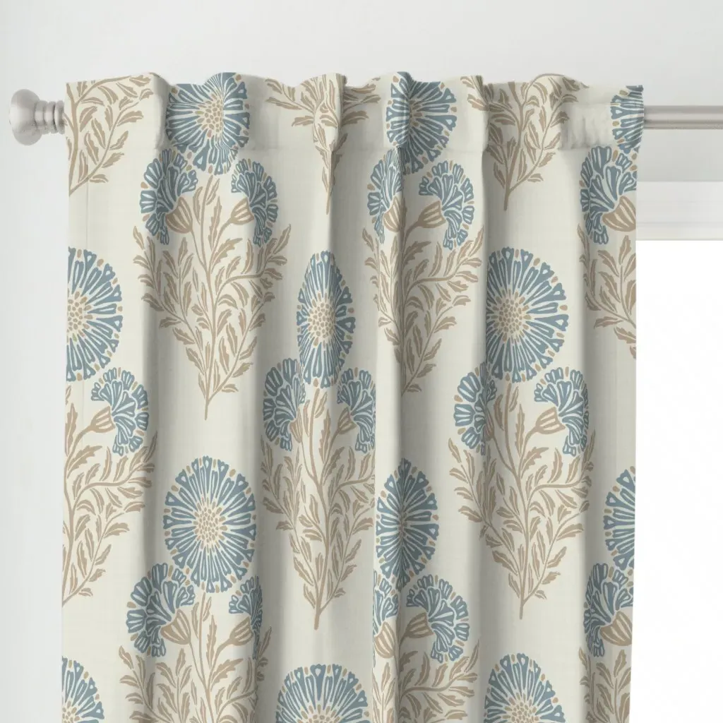 Three Wild Large Curtain Panel - Blue alternate view