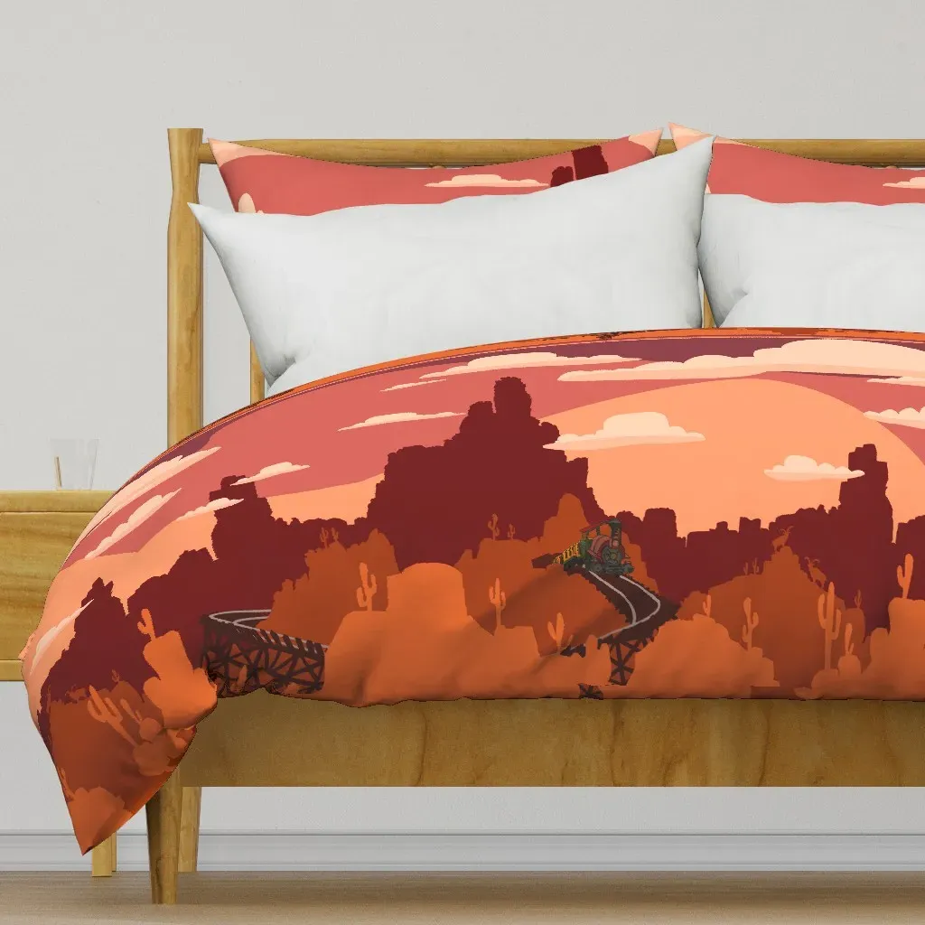 Thunder Mountain Border 42 Duvet Cover - Dark Red-Brown product