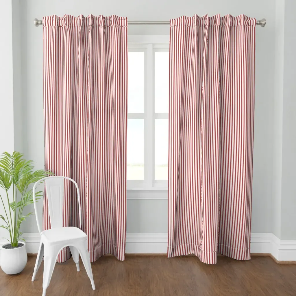 Ticking Curtain Panel - Red product