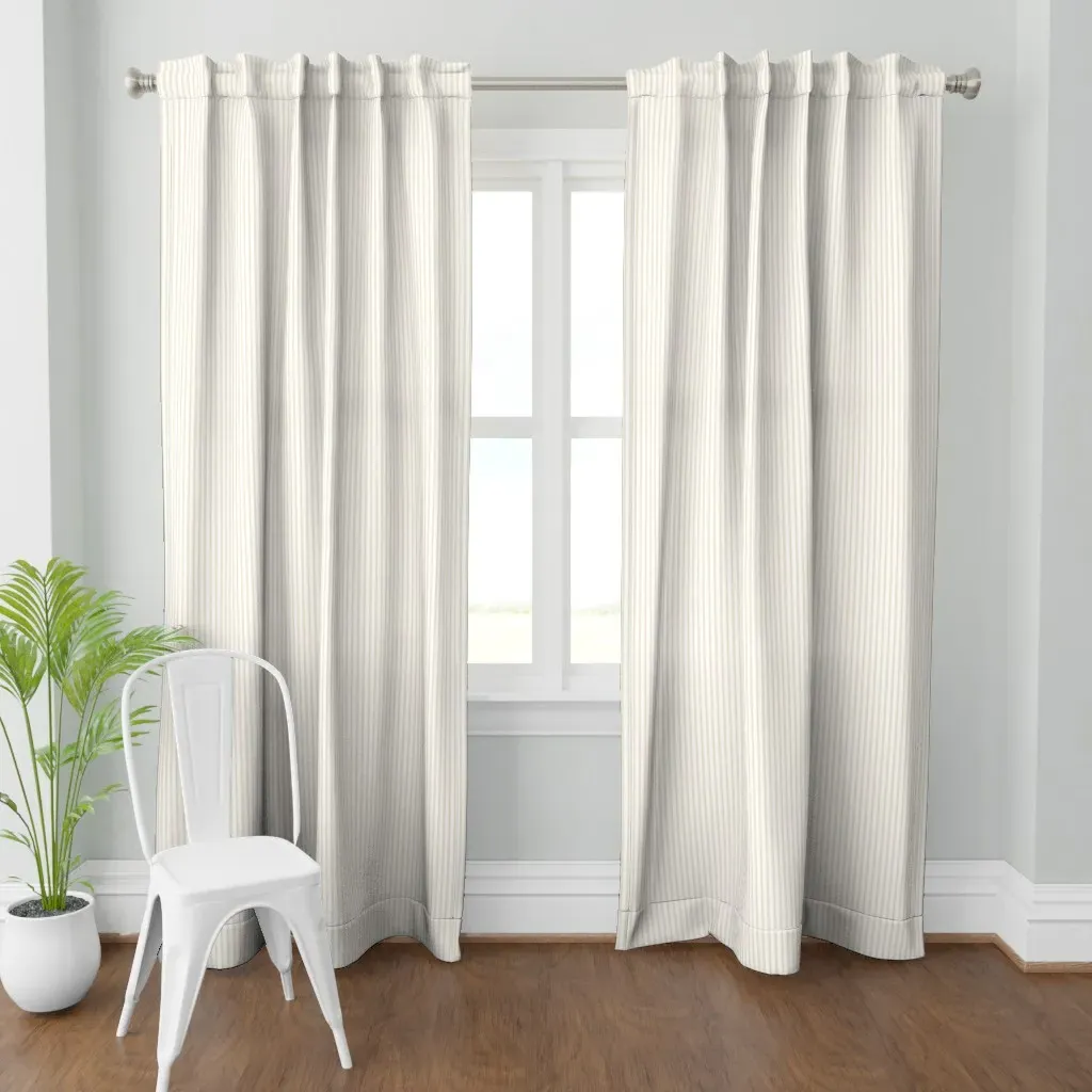 Ticking Stripe Bone Curtain Panel - Off-White product