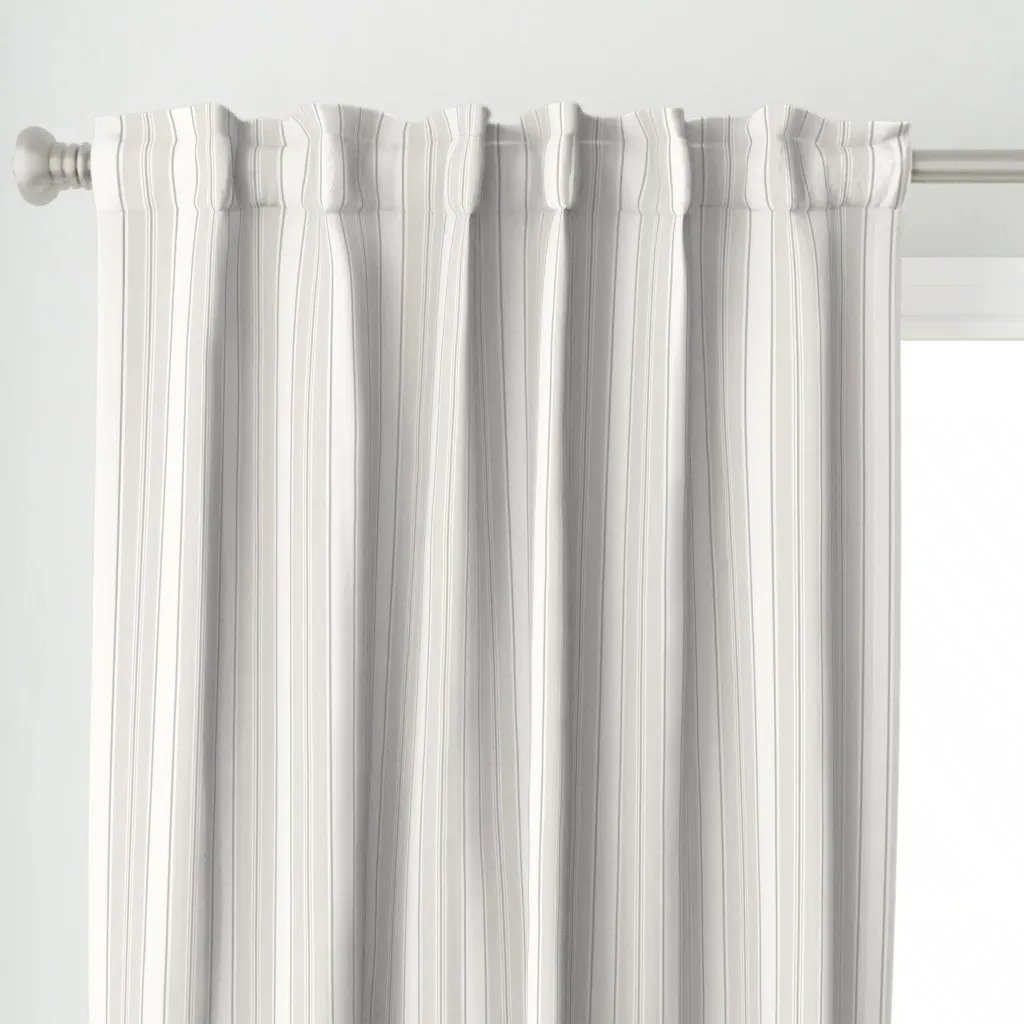 Ticking Stripe Curtain Panel - Gray alternate view