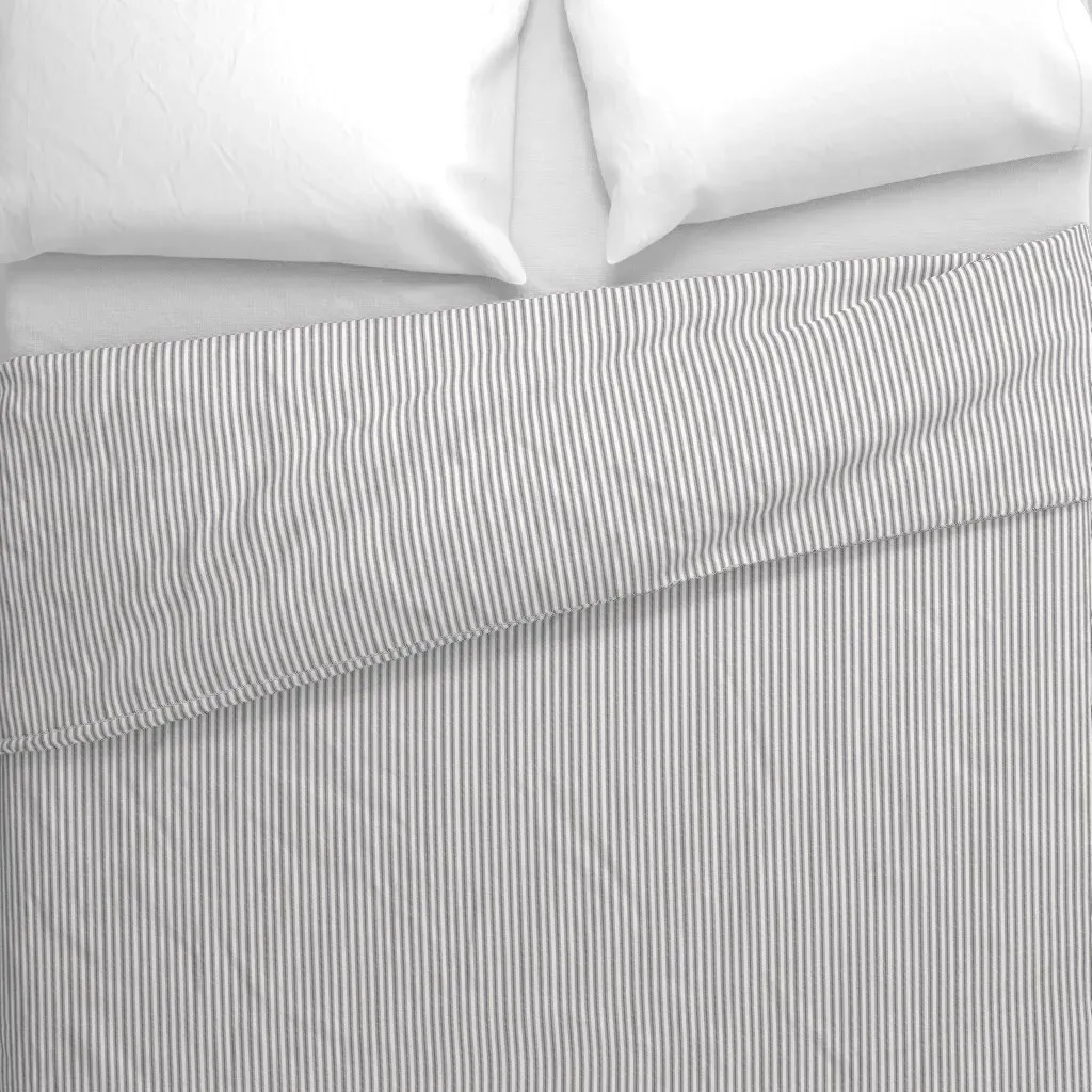 Ticking Stripe Duvet Cover - White alternate view