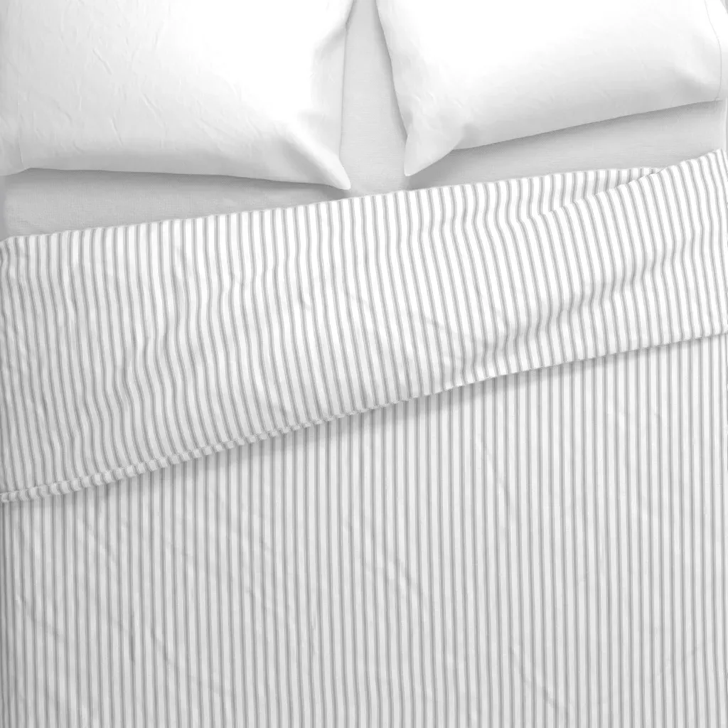 Ticking Stripe Duvet Cover - White alternate view
