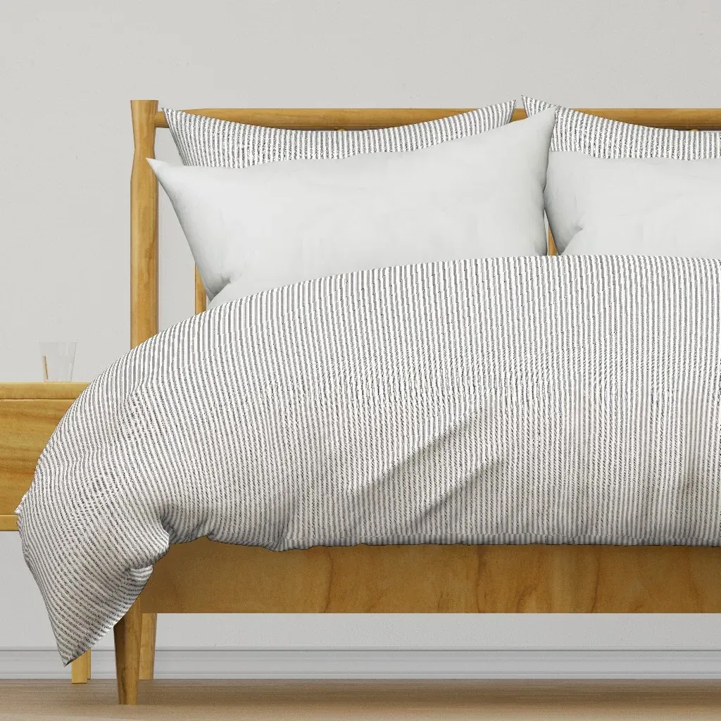Ticking Stripe Duvet Cover - White product