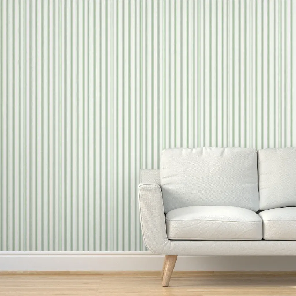 Ticking Stripes Peel and Stick Wallpaper - Mint Green product