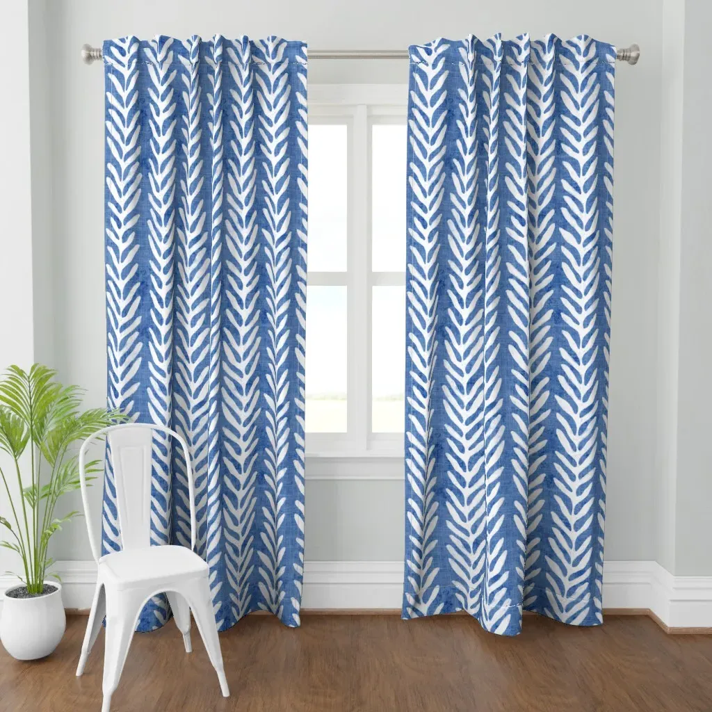 Tidal Herbarium Large Curtain Panel - White product