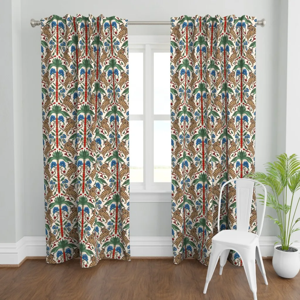 Tiger Chinoiserie Curtain Panel - Brown product