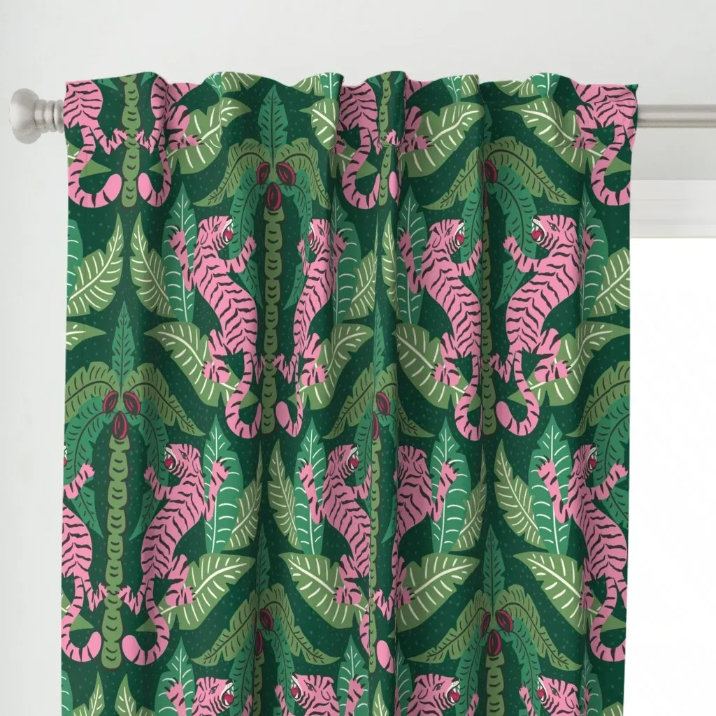 Tiger Damask Curtain Panel - Pink alternate view