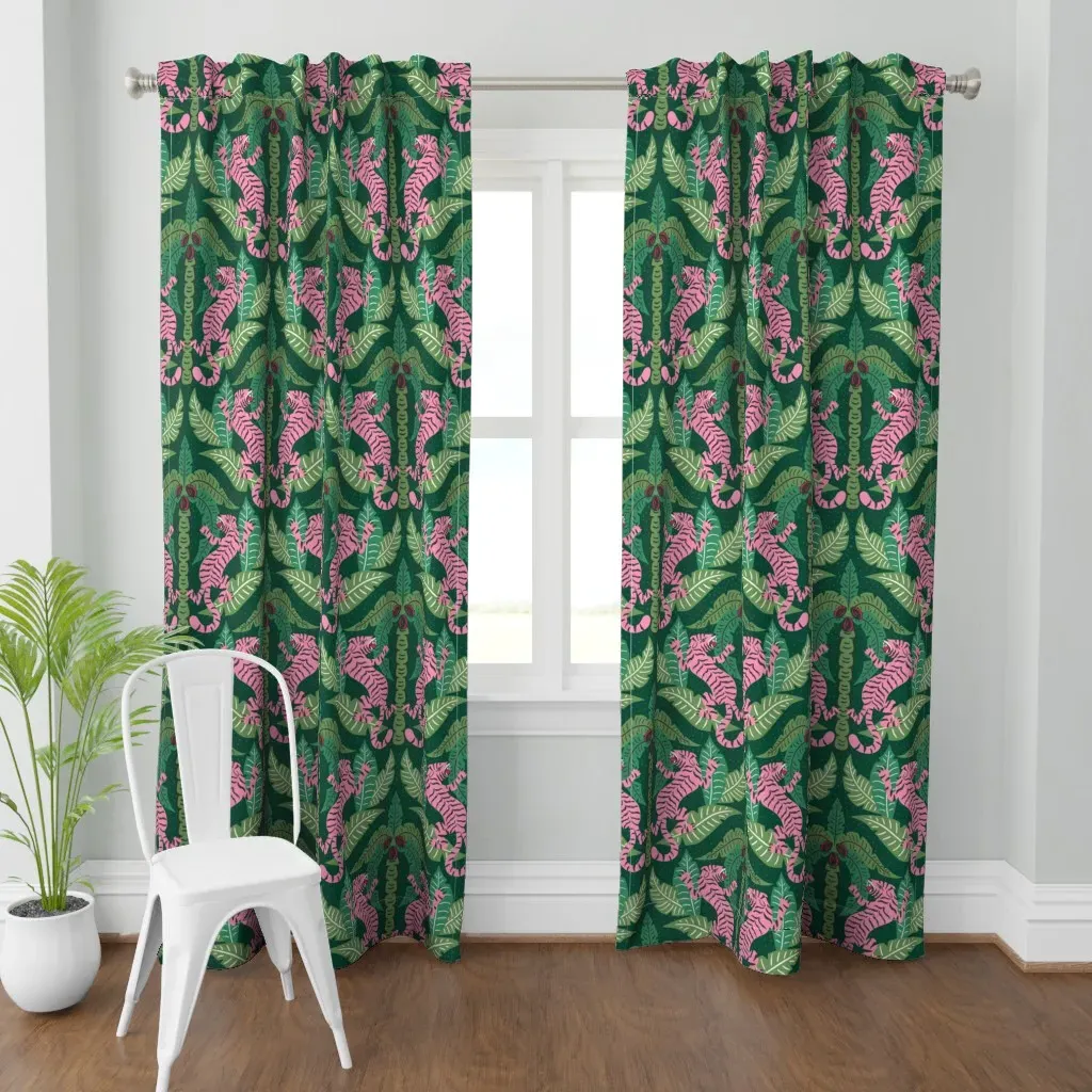 Tiger Damask Curtain Panel - Pink product