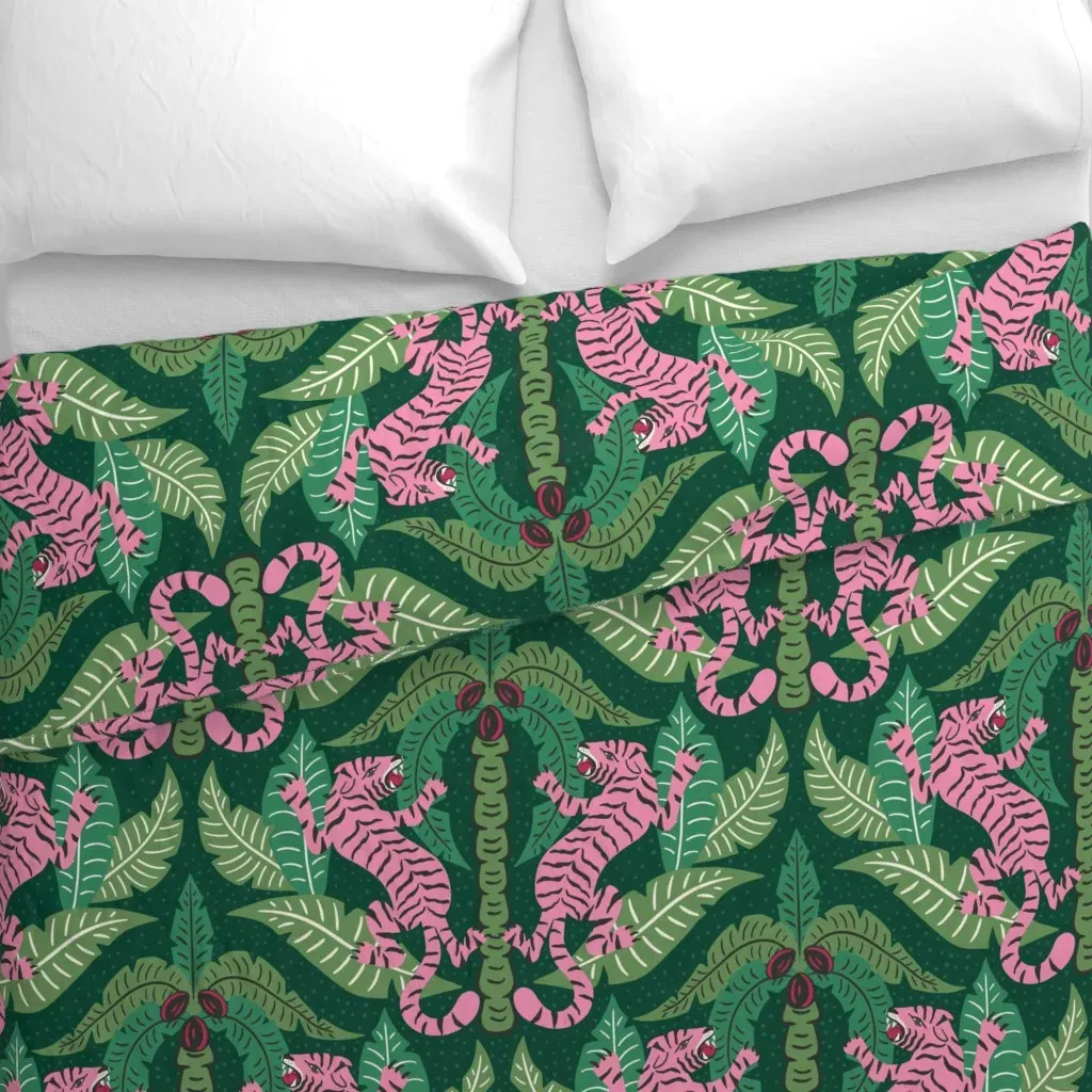 Tiger Damask Duvet Cover - Pink alternate view