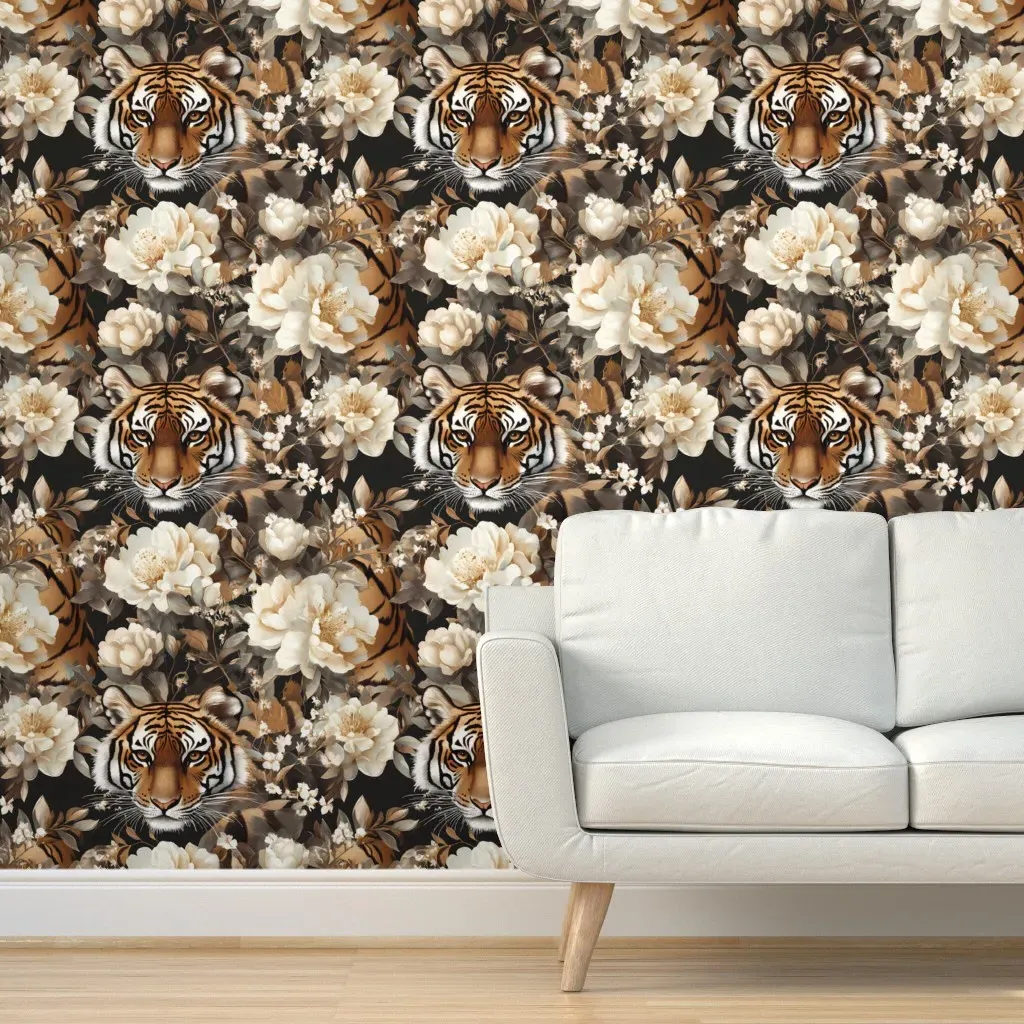 Tiger & Ivory Peony Botanical Peel and Stick Wallpaper - Cream product
