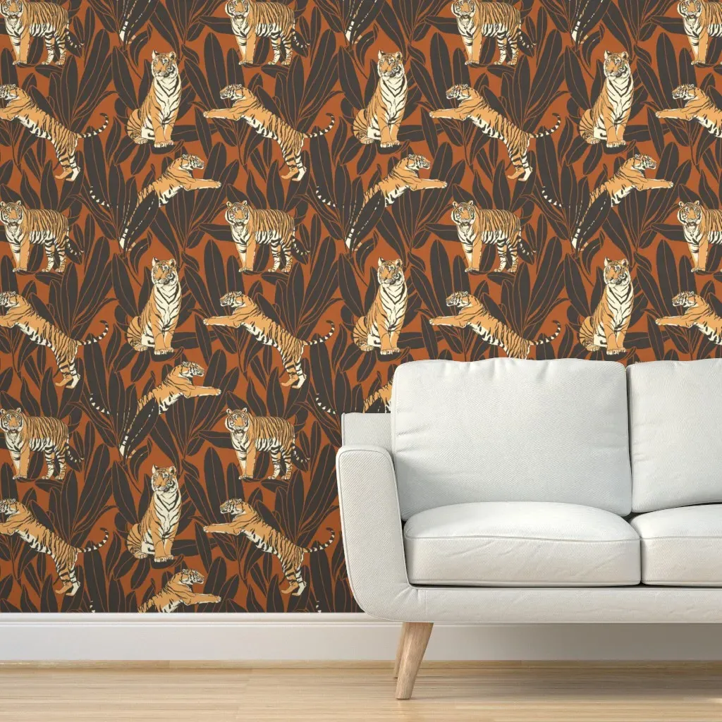 Tiger Jump Peel and Stick Wallpaper - Orange product