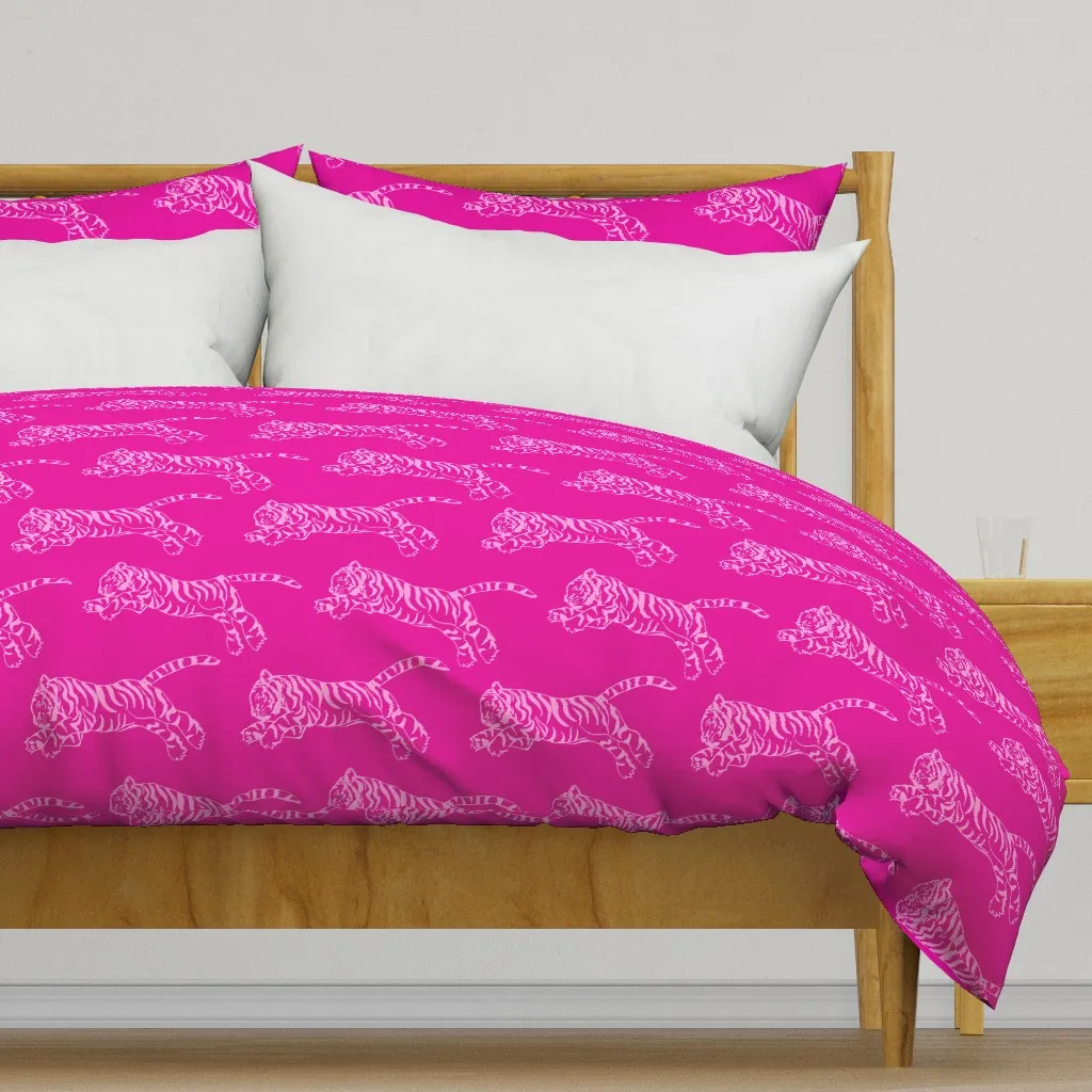 Tiger Pink on Fuschia Duvet Cover - Pink product