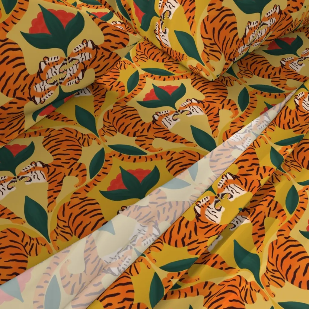 Tiger Safari Ogee Full Sheet Set - Orange alternate view