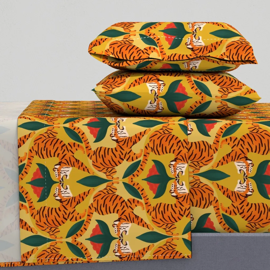 Tiger Safari Ogee Full Sheet Set - Orange product
