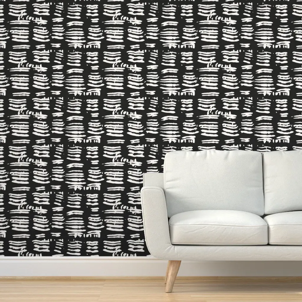 Tiger Stripe Peel and Stick Wallpaper - White product