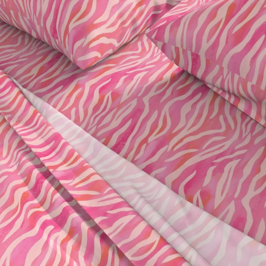 Tiger Stripe Queen Sheet Set - Pink alternate view