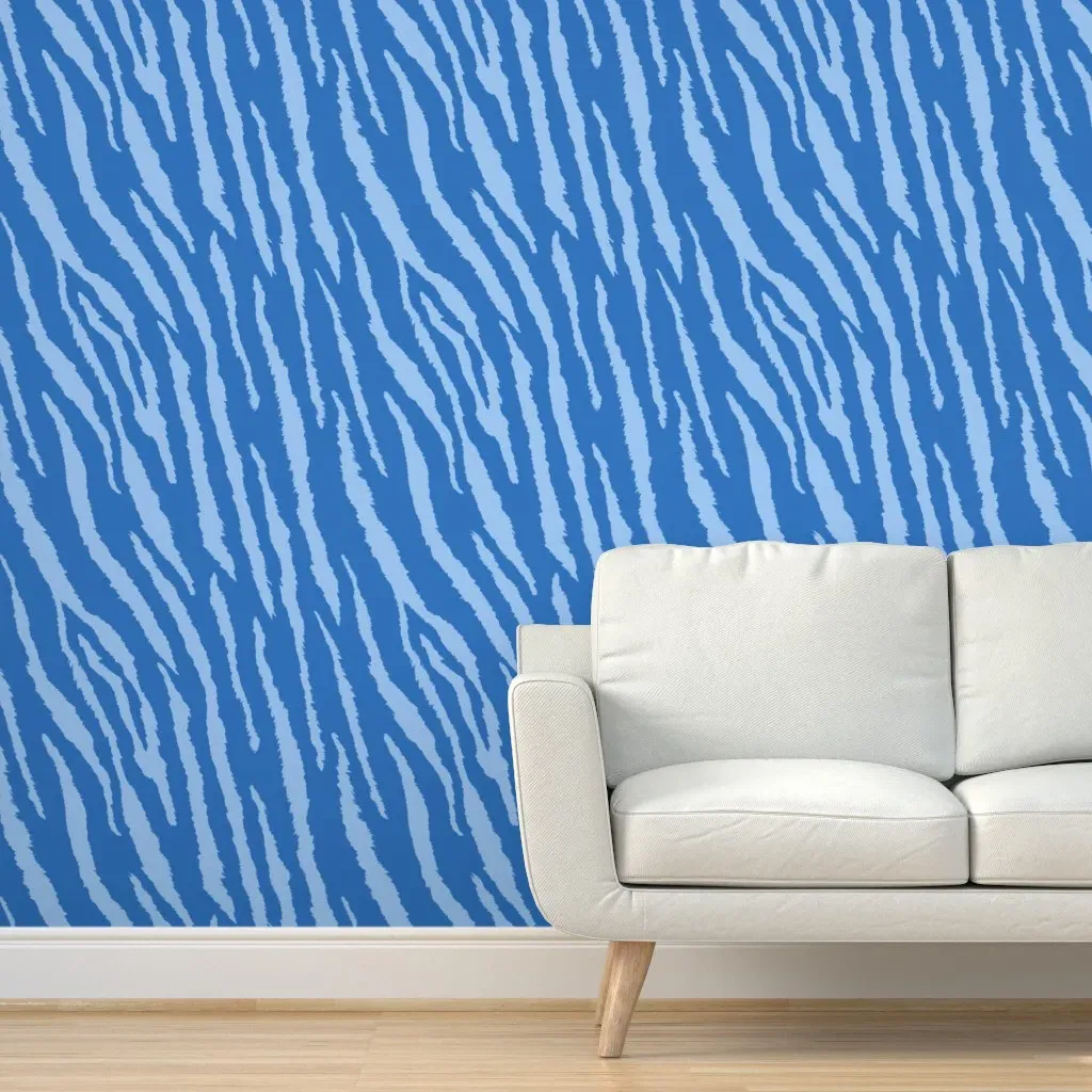 Tiger Stripes Peel and Stick Wallpaper - Blue product