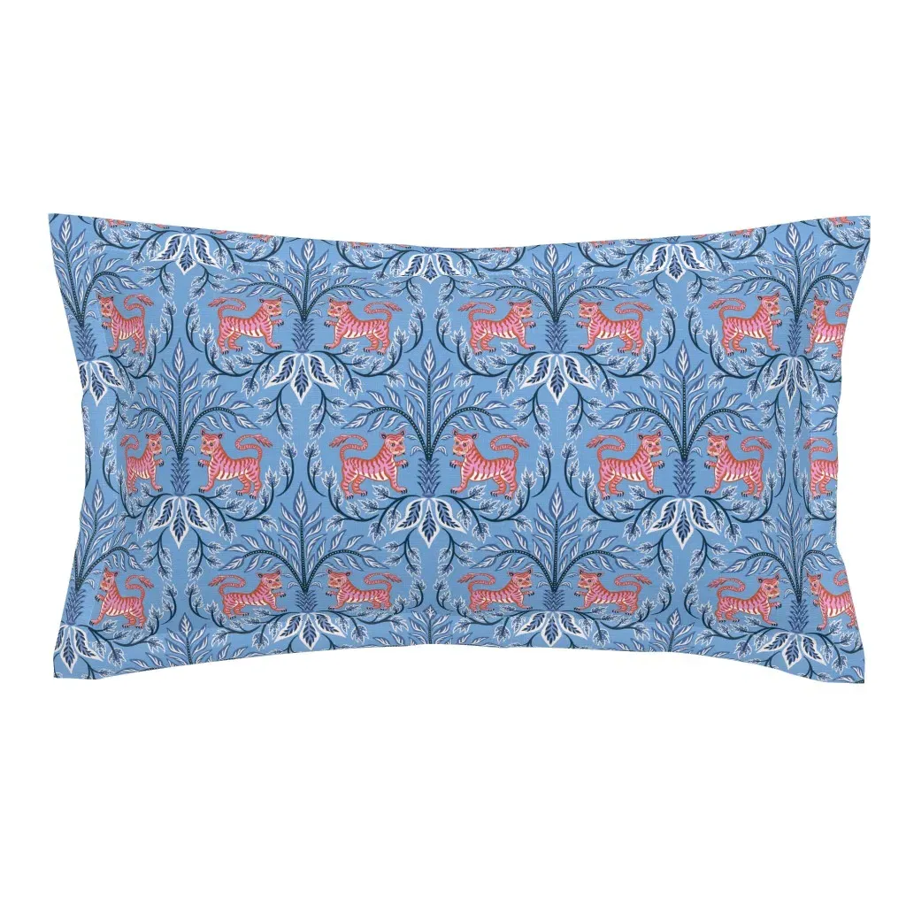 Tigers And Palms King Size Pillow Sham - Pink product