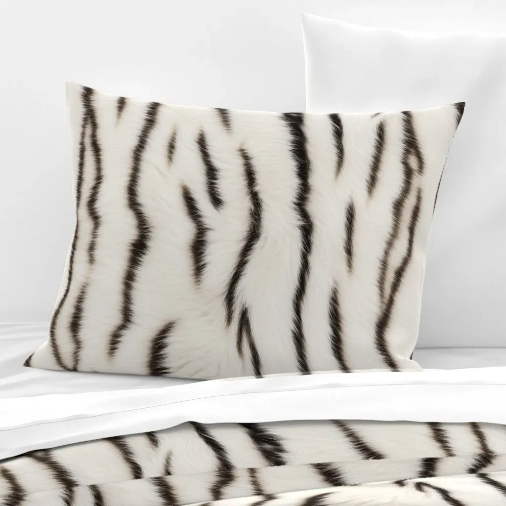 Tigris Blanche Standard Knife Edge Pillow - White, Cotton Sateen product