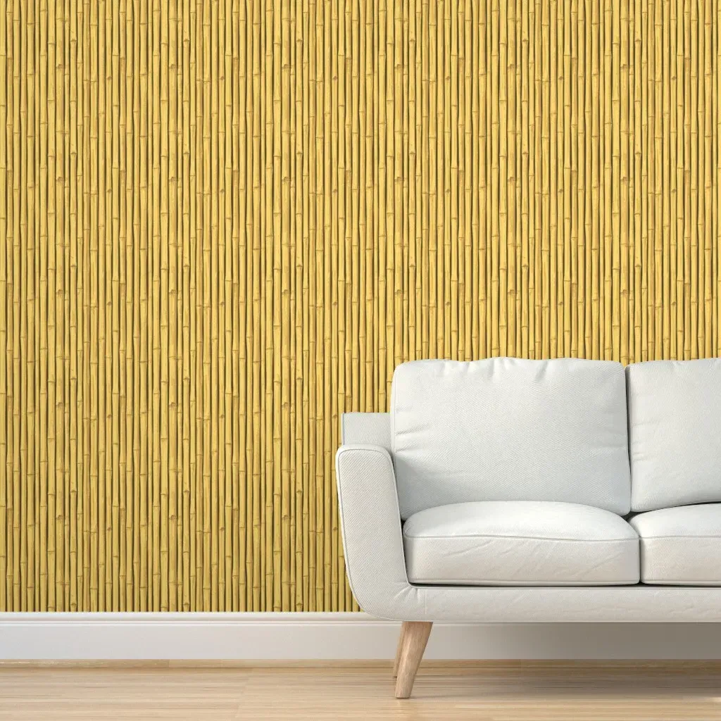 Tiki Bamboo Vertical Peel and Stick Wallpaper - Yellow product