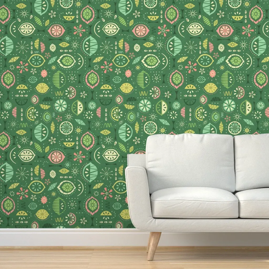 Tiki Citrus Peel and Stick Wallpaper - Green product